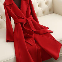 Womens Chic Belted Overcoat for Stylish Everyday Wear - Rebooters