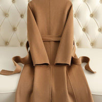 Womens Chic Belted Overcoat for Stylish Everyday Wear - Rebooters