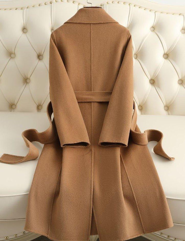 Womens Chic Belted Overcoat for Stylish Everyday Wear - Rebooters