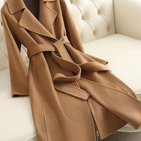 Womens Chic Belted Overcoat for Stylish Everyday Wear - Rebooters