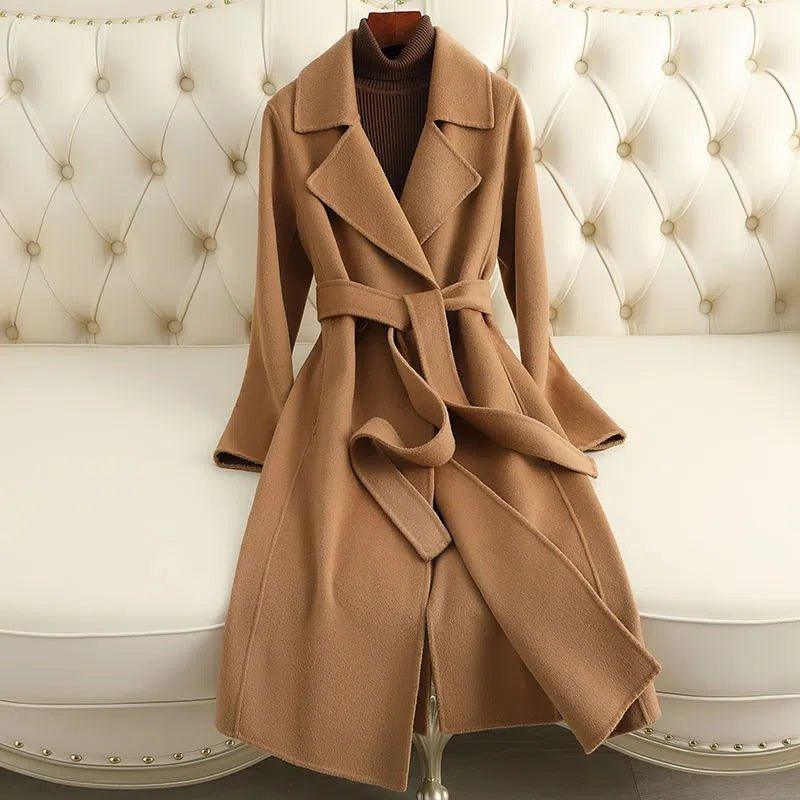 Womens Chic Belted Overcoat for Stylish Everyday Wear - Rebooters