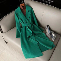 Womens Chic Belted Overcoat for Stylish Everyday Wear - Rebooters