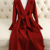 Womens Chic Belted Overcoat for Stylish Everyday Wear - Rebooters