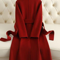 Womens Chic Belted Overcoat for Stylish Everyday Wear - Rebooters