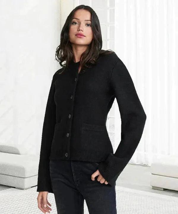 Womens Chic Button-Up Cardigan  Rebooters