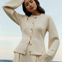 Womens Chic Button-Up Cardigan for Effortless Style Fashion - Rebooters