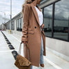 Chic Women's Long Double-Breasted Coat for Effortless Elegance - Rebooters