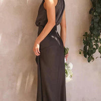 Womens Elegant Halter Neck Midi Dress for Formal Events - Rebooters -Women's Dresses