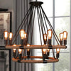 Black Double Ring Multi-Bulb Vintage Chandelier Pendant Light | Rebooters - Rebooters