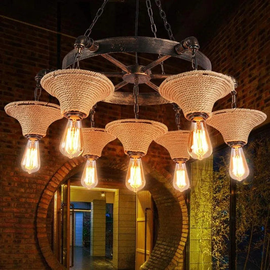 Inverted Cone Rope Industrial Chandelier for Stylish Spaces | Rebooters - Rebooters