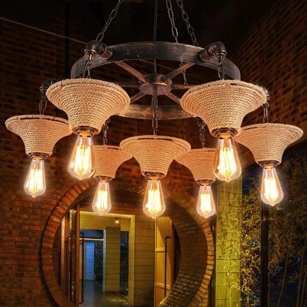 Inverted Cone Rope Industrial Chandelier for Stylish Spaces | Rebooters - Rebooters