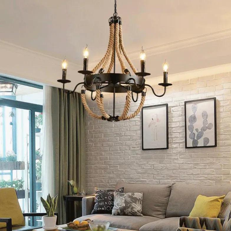 Candelabra Rope and Chain Chandelier for Living Spaces | Rebooters - Rebooters