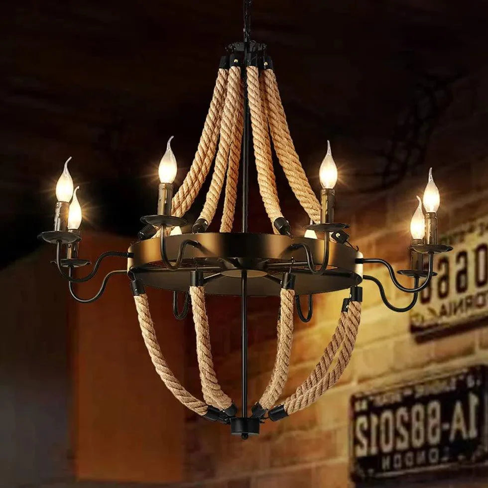 Candelabra Rope and Chain Chandelier for Living Spaces | Rebooters - Rebooters