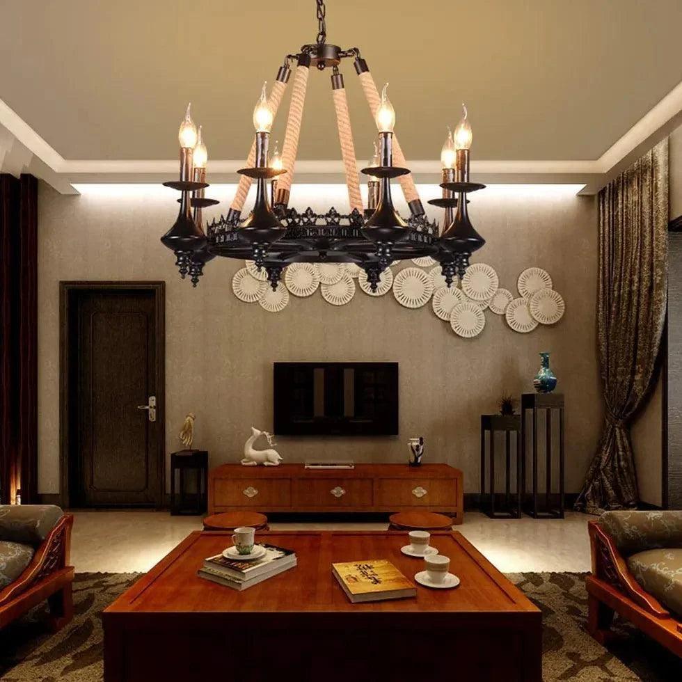 Crown Candle Black Vintage Chandelier for Indoor Spaces | Rebooters - Rebooters