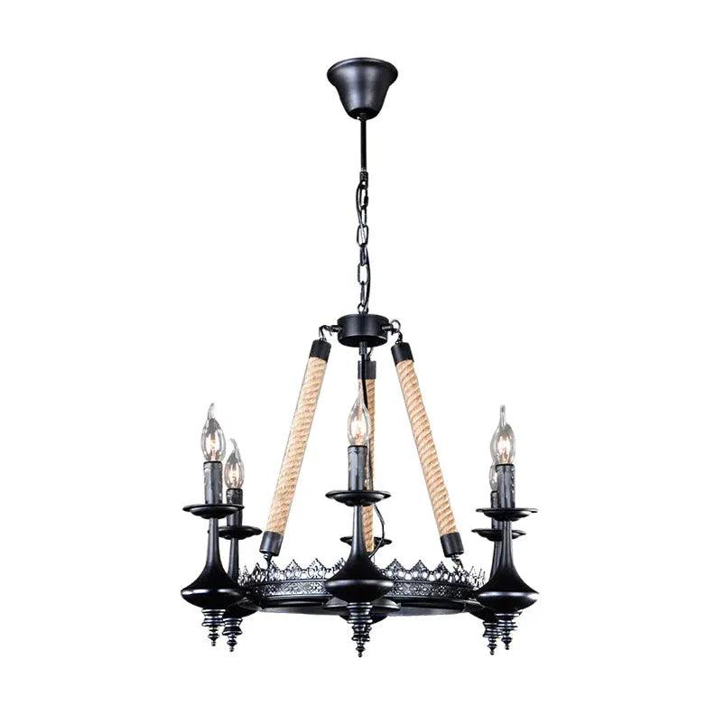 Crown Candle Black Vintage Chandelier for Indoor Spaces | Rebooters - Rebooters