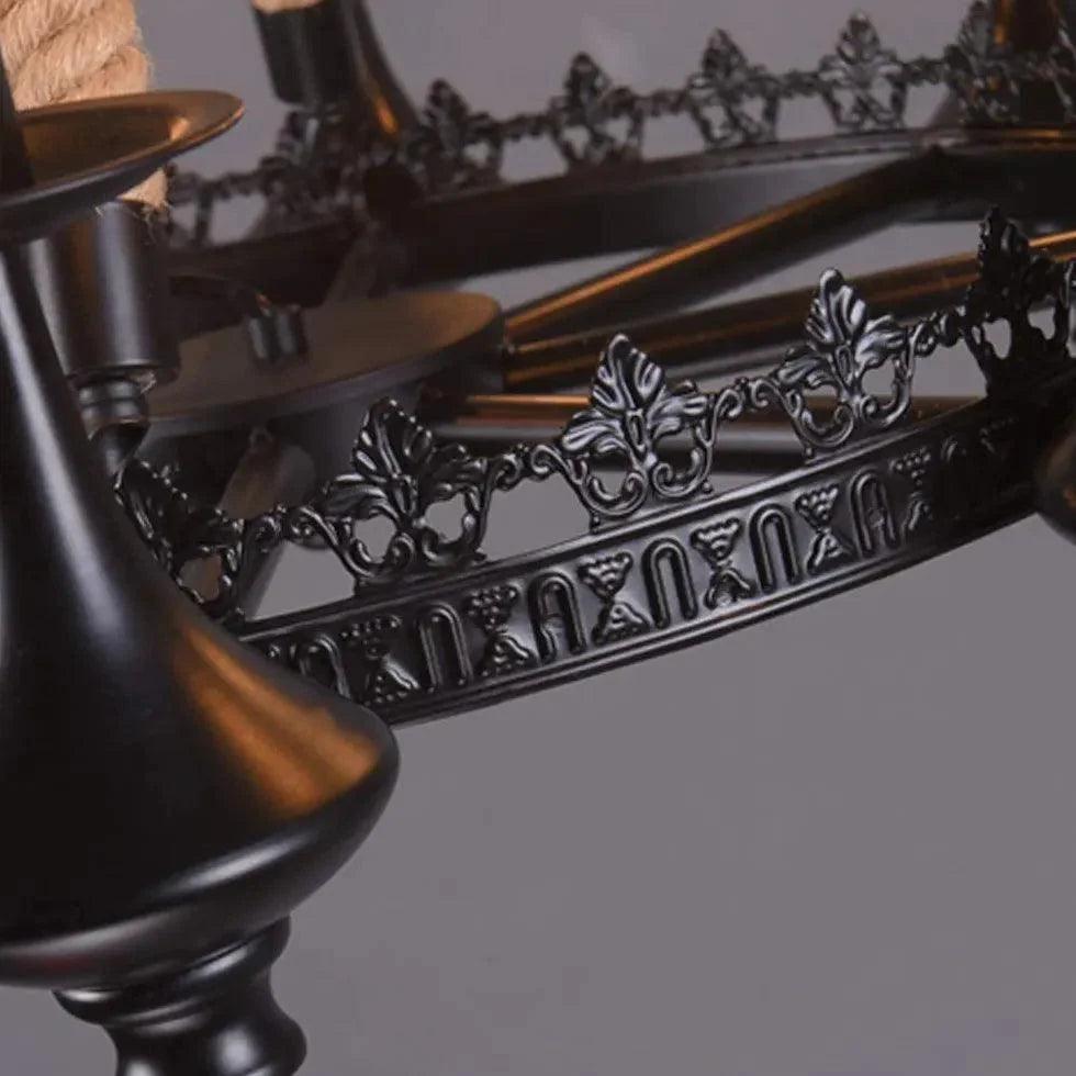 Crown Candle Black Vintage Chandelier for Indoor Spaces | Rebooters - Rebooters