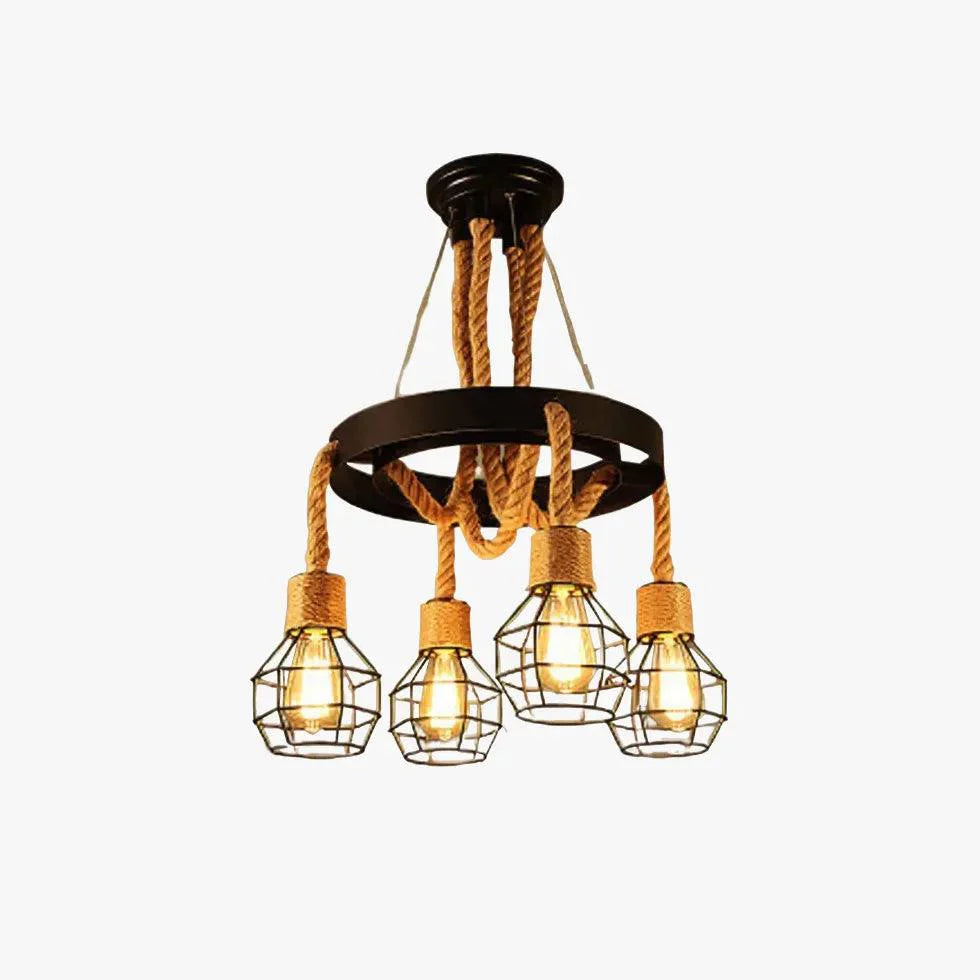 Iron Rope Black Industrial Chandelier for Stylish Spaces | Rebooters - Rebooters