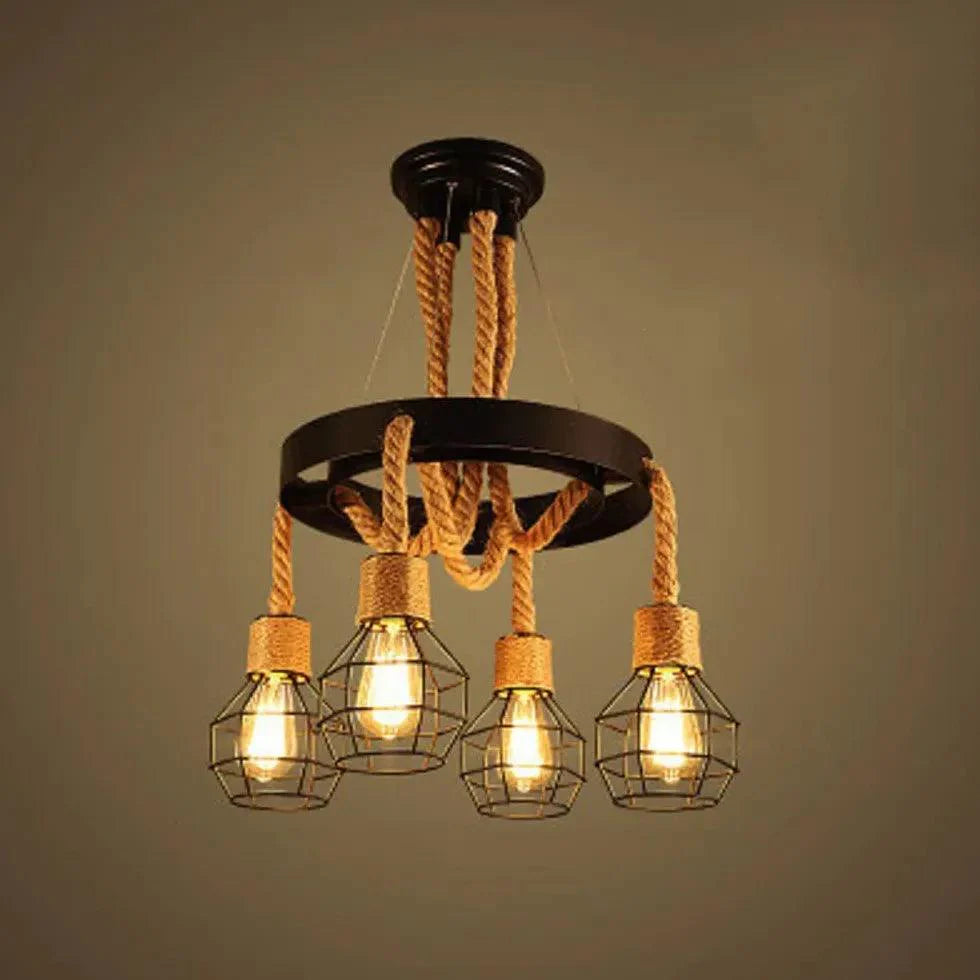 Iron Rope Black Industrial Chandelier for Stylish Spaces | Rebooters - Rebooters