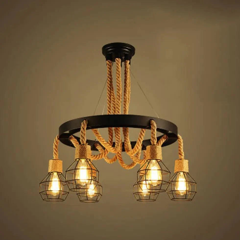 Iron Rope Black Industrial Chandelier for Stylish Spaces | Rebooters - Rebooters