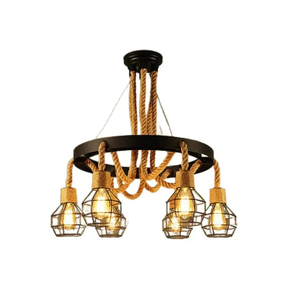 Iron Rope Black Industrial Chandelier for Stylish Spaces | Rebooters - Rebooters