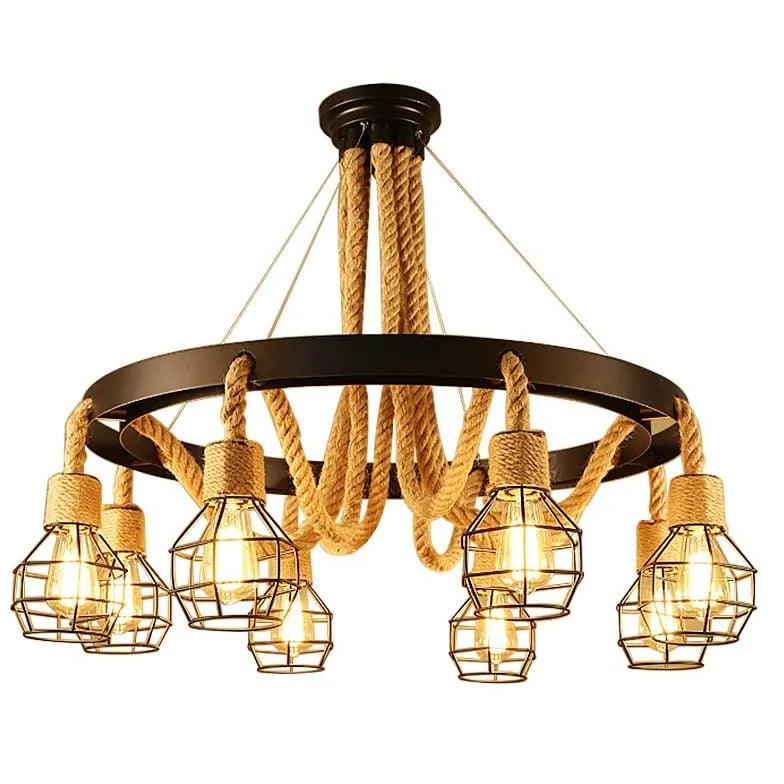 Iron Rope Black Industrial Chandelier for Stylish Spaces | Rebooters - Rebooters