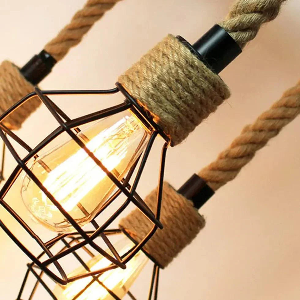 Iron Rope Black Industrial Chandelier for Stylish Spaces | Rebooters - Rebooters