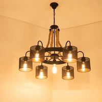 Disc-Shaped Black Rope Industrial Pendant Light Fixture | Rebooters - Rebooters