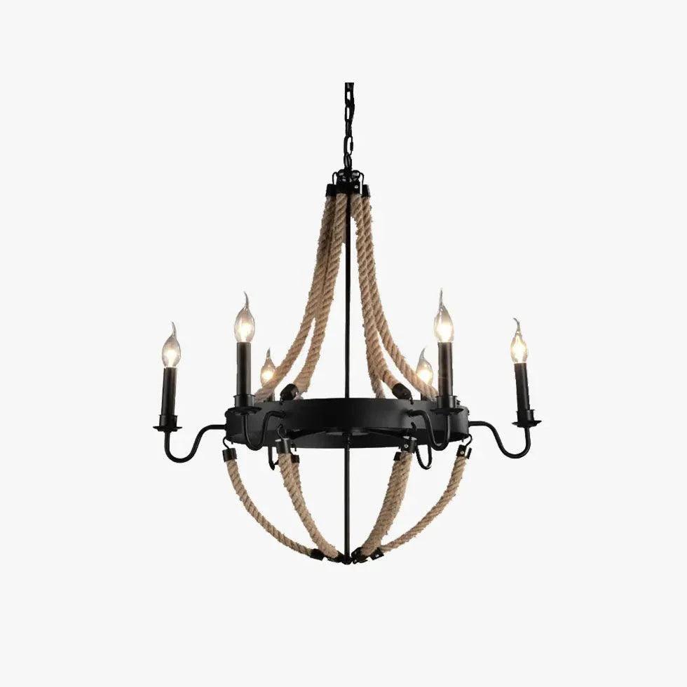 Rope Structure Vintage Candle Holder Chandelier Pendant Light | Rebooters - Rebooters