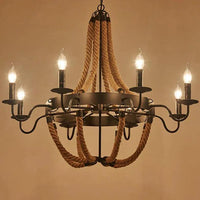 Rope Structure Vintage Candle Holder Chandelier Pendant Light | Rebooters - Rebooters