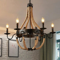 Rope Structure Vintage Candle Holder Chandelier Pendant Light | Rebooters - Rebooters