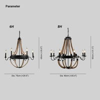 Rope Structure Vintage Candle Holder Chandelier Pendant Light | Rebooters - Rebooters