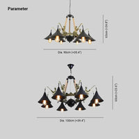 Natural Funnel Black Vintage Chandelier for Dining Room | Rebooters - Rebooters