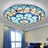 Blue Circular Glass Elegant Ceiling Lamp for Home Decor - Rebooters