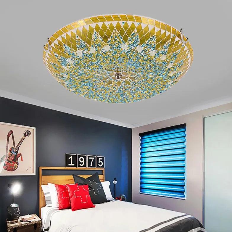 Circular Stitching Glass Modern Flush Ceiling Lights for Home - Rebooters