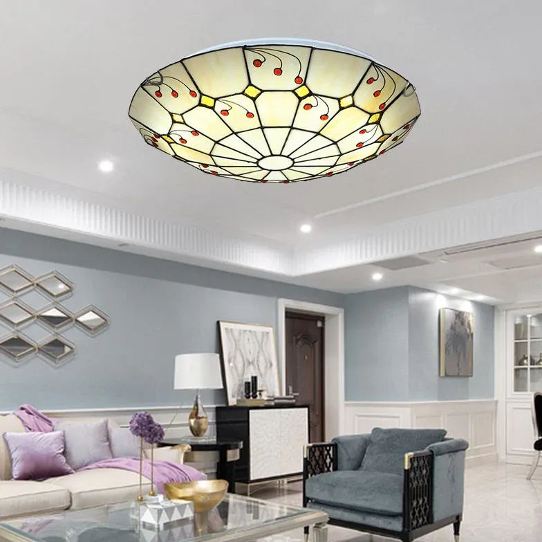 Colorful Round Glass Elegant Ceiling Light for Home Decor - Rebooters