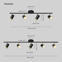 Adjustable Multiple Black Metal Light Heads for Ceilings - Rebooters