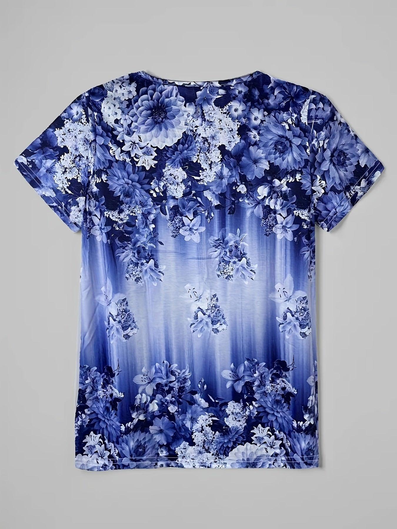 Floral V-Neck Top With Lace-Up Detail For Women Stylish Rebooters Womens Shirts