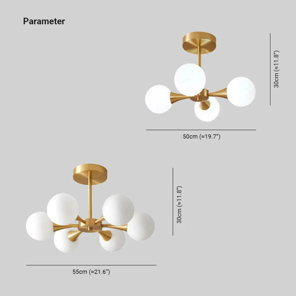 Spherical Gold Metal for Dining Room Chandelier Design | Rebooters - Rebooters