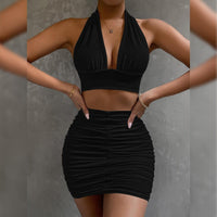 Women's Dress Suit Two-piece Lace-up Hip Top Outfit - Rebooters