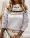 Womens Charming Fair Isle Knit Sweater for Cozy Comfort - Rebooters