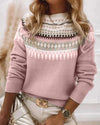 Womens Charming Fair Isle Knit Sweater for Cozy Comfort - Rebooters
