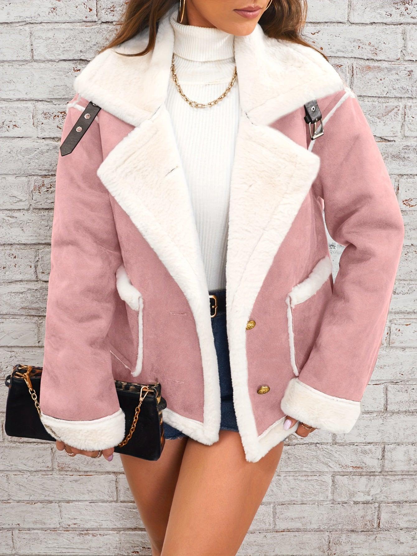 Womens Luxurious Faux Shearling Aviator Jacket for Winter - Rebooters