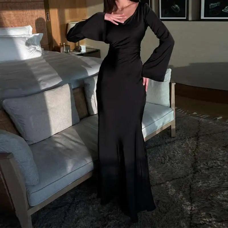 Kaisley Women's Evening Gown with Flared Sleeves - Rebooters -Women's Dresses