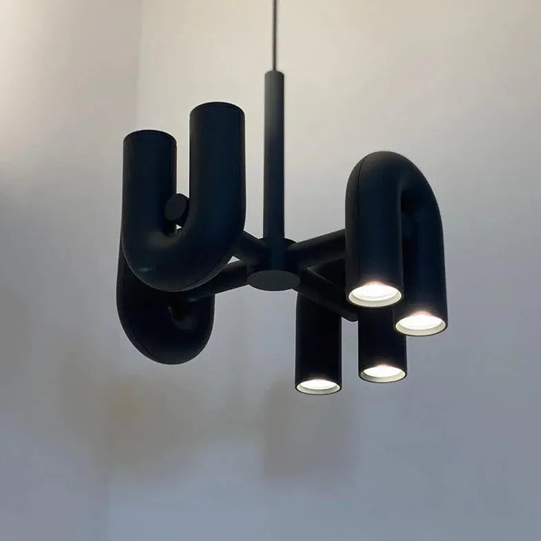 Multiple U-Shaped Black Tube Design Pendant Light Fixture | Rebooters - Rebooters