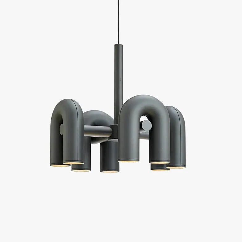 Multiple U-Shaped Black Tube Design Pendant Light Fixture | Rebooters - Rebooters