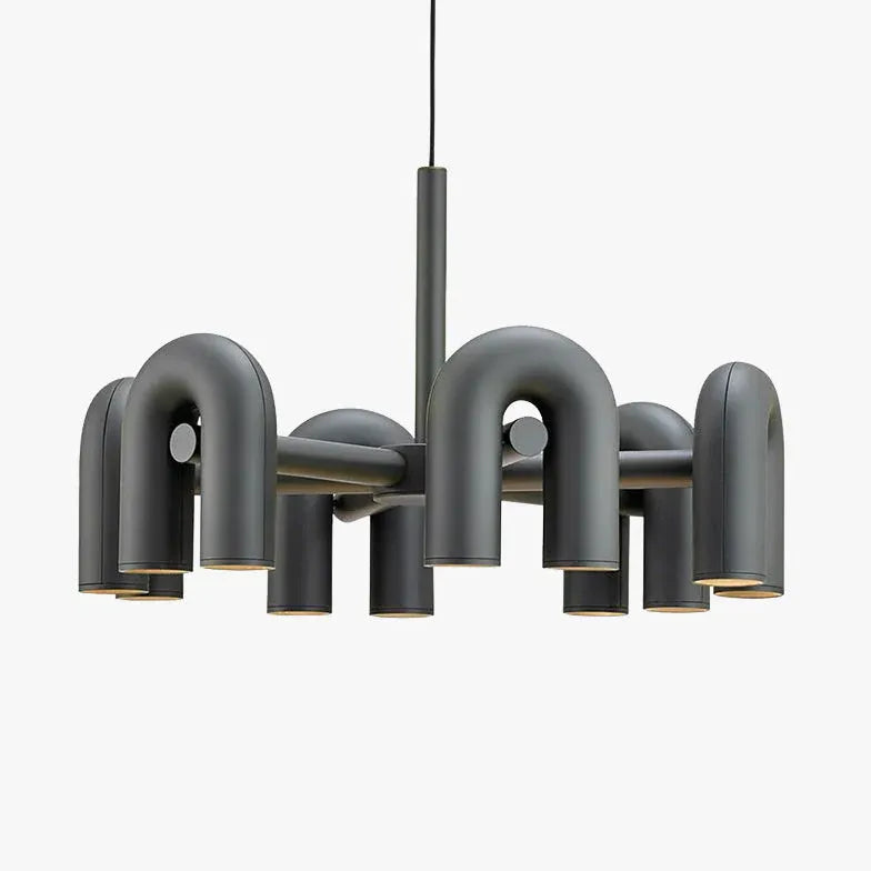 Multiple U-Shaped Black Tube Design Pendant Light Fixture | Rebooters - Rebooters