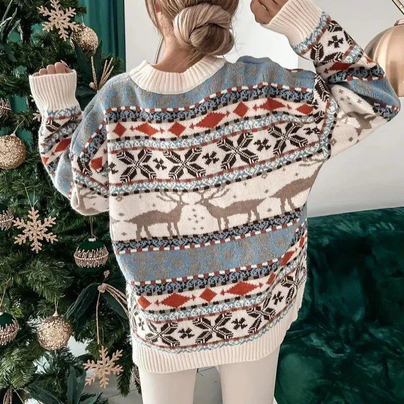 Womens Holiday Cheer Knit Sweater for Festive Style - Rebooters