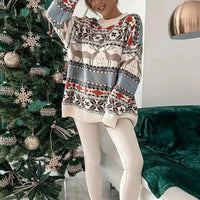 Womens Holiday Cheer Knit Sweater for Festive Style - Rebooters