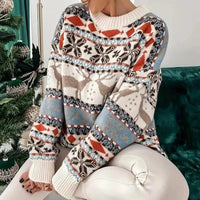 Womens Holiday Cheer Knit Sweater for Festive Style - Rebooters