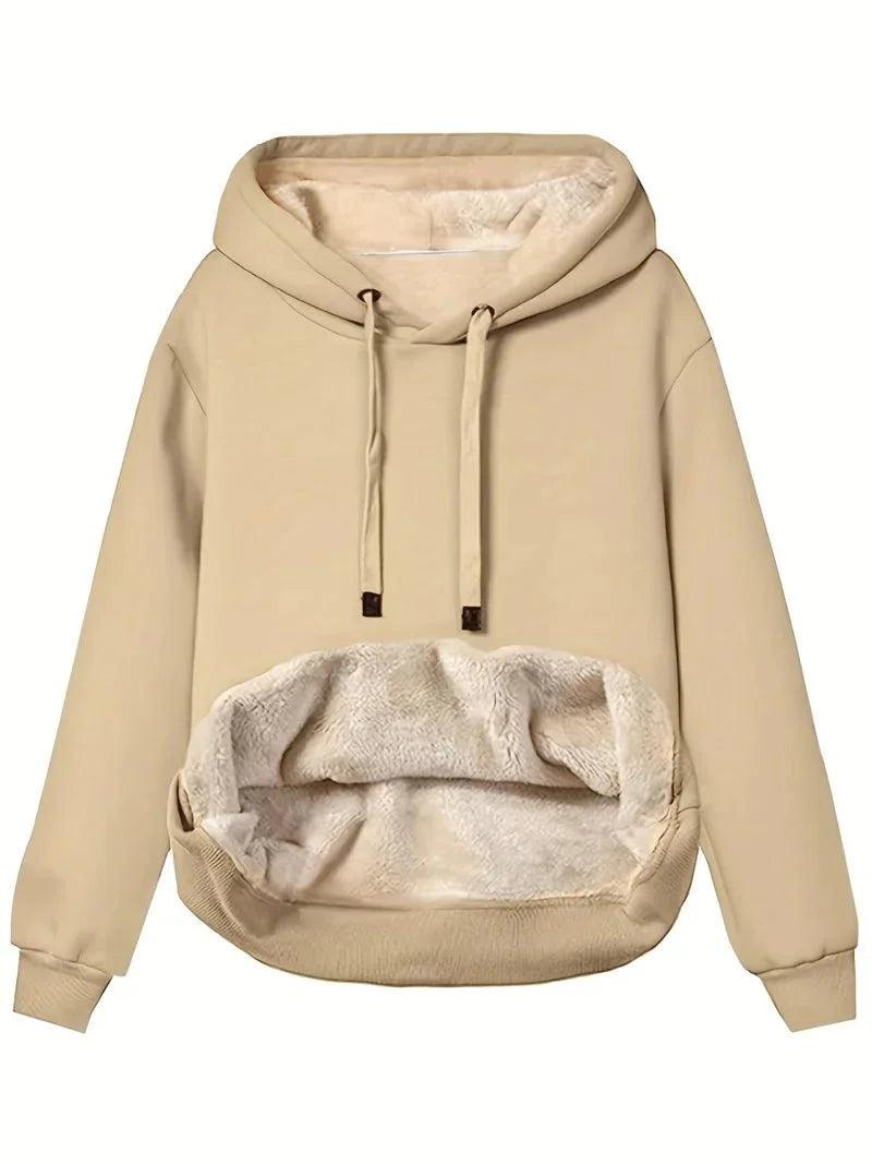 Womens Cozy Fleece-Lined Hoodie with Spacious Kangaroo Pocket - Rebooters